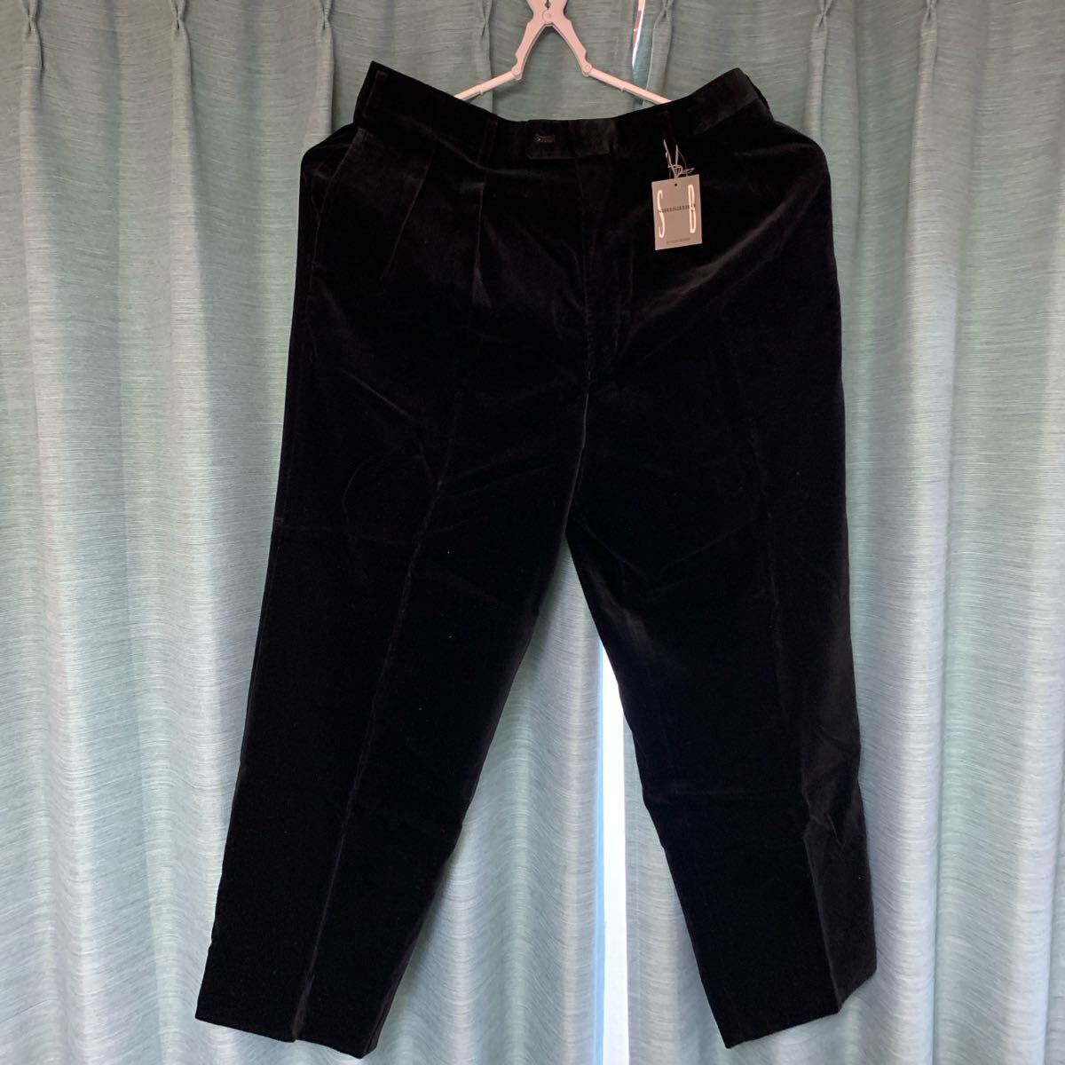 メンズ ベロア地 w91 ブラック パンツ ボトムス拍卖