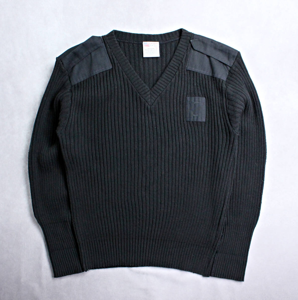 【JACK YOUNG】ミリタリーセーター アメリカ製 コマンドーセーター ビンテージ ブラック XLサイズ リブ編みニット拍卖