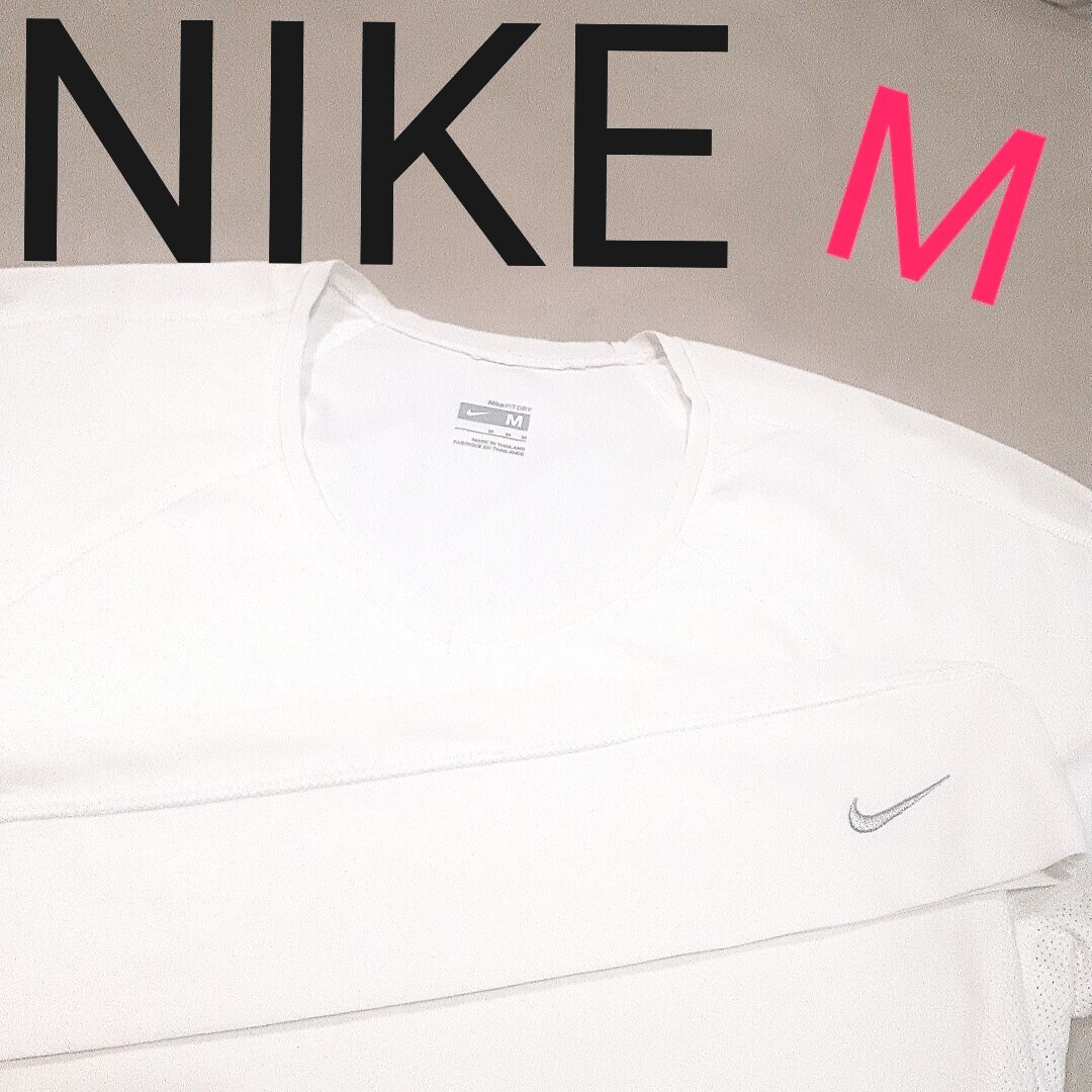 【超美品】NIKE ナイキ Tシャツ ホワイト 半袖Tシャツ スポーツウェア 半袖 ランニング スポーツ フィットネス ヨガ レディースM拍卖