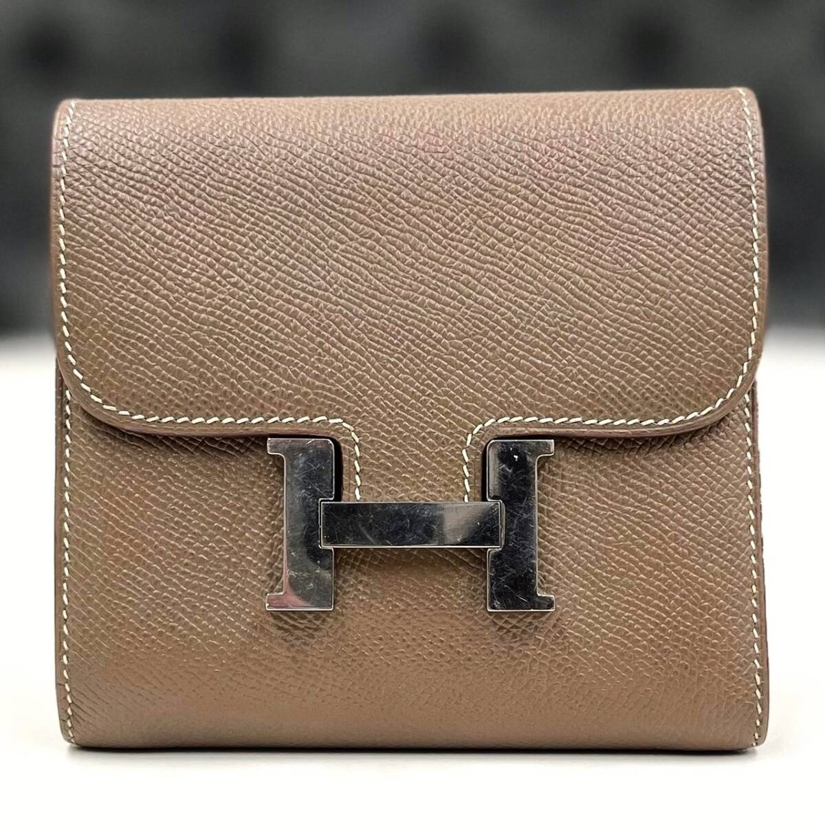 エルメス コンスタンス コンパクト エプソン エトゥープ 折り財布 X刻印拍卖