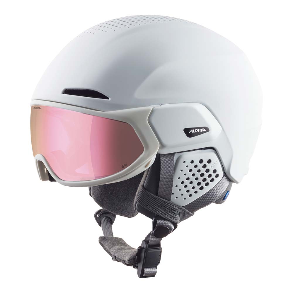 26ALPINA ORO QV MIPS ホワイトマット/ピンク Lenz:QVウォーターピンク(S2-S3)偏光調光 (55cm~59cm) 定価¥57200拍卖