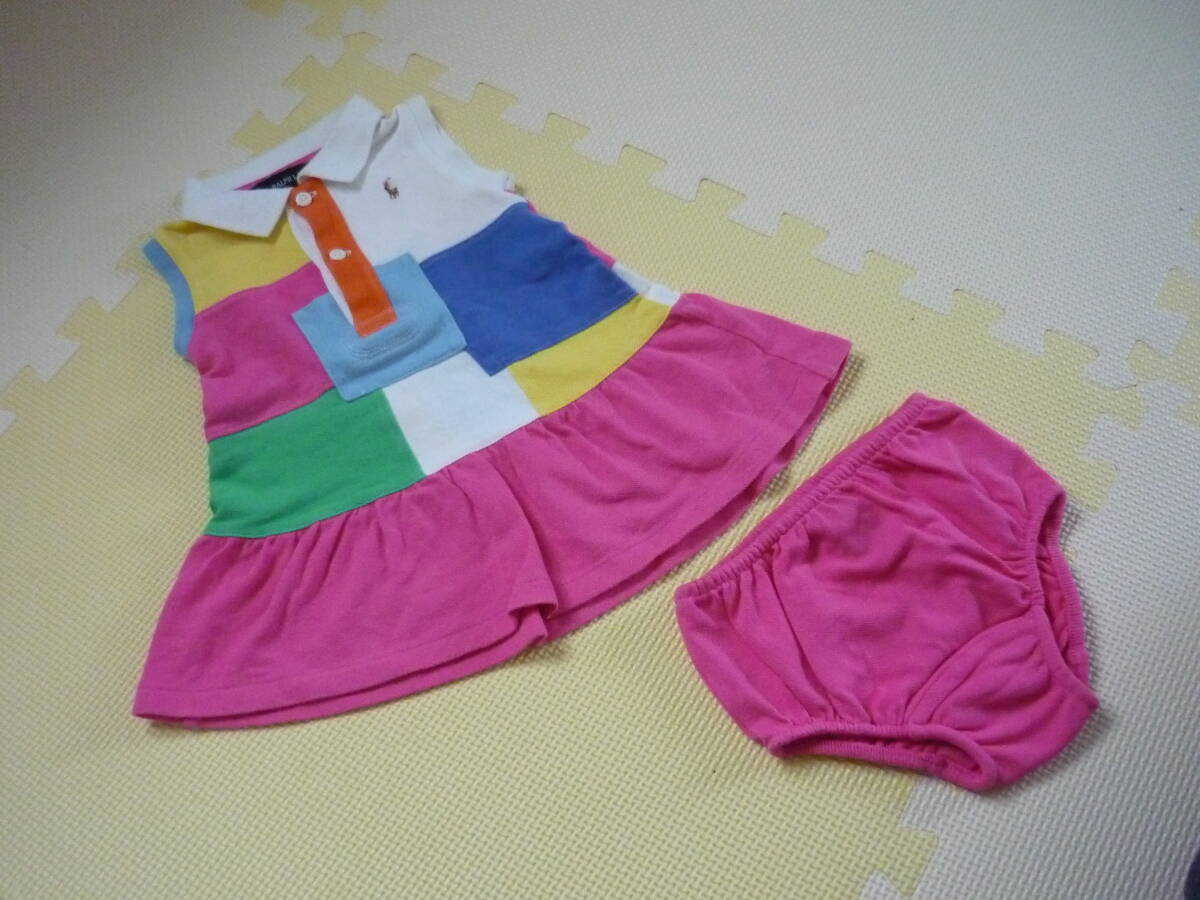 ①ラルフローレン Ralph Lauren パンツ付き ワンピース ベビー かわいい 女の子 9M 75拍卖