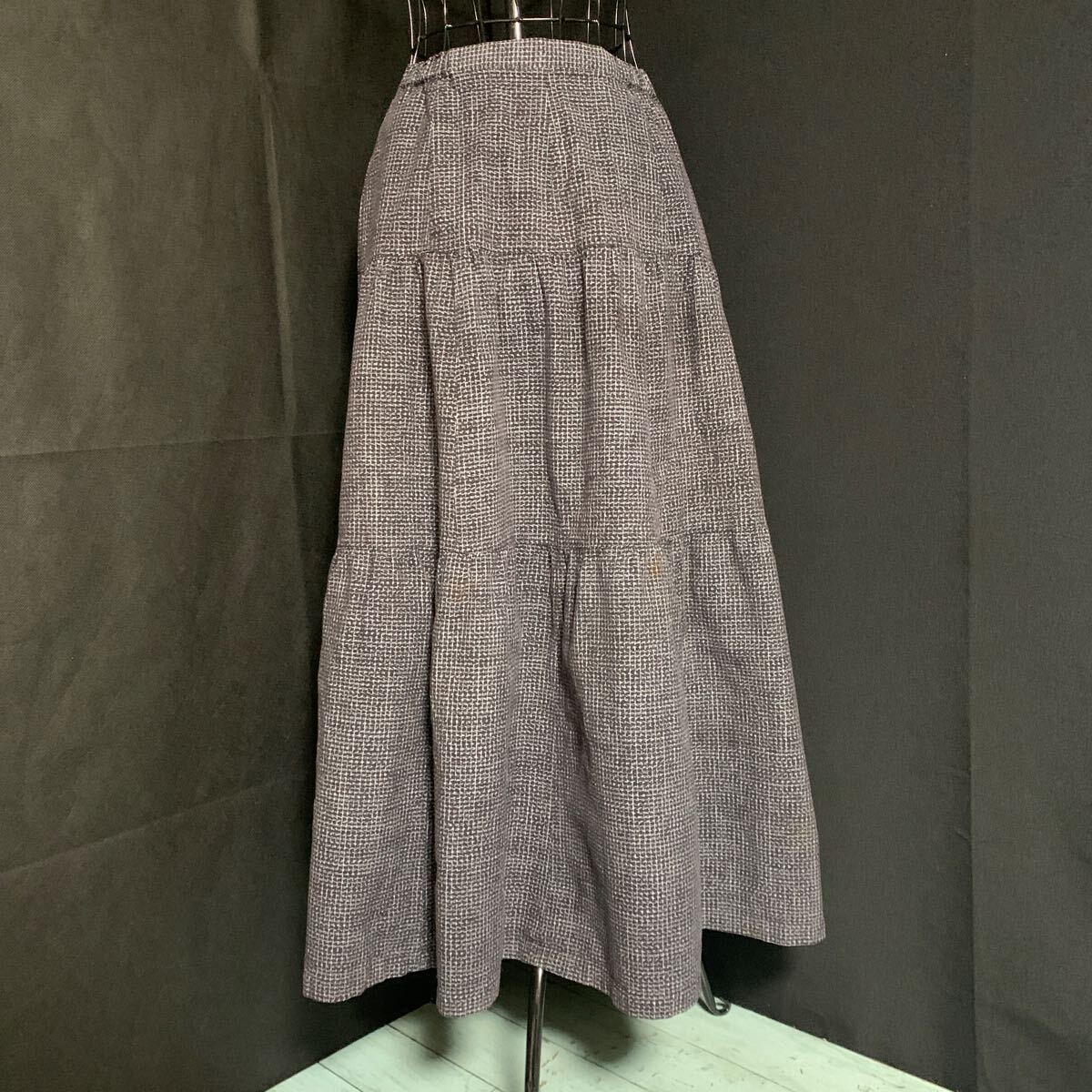 儀右エ門 GIEMON ギエモン ロングスカート スカート 生地 刺し子 リメイク 素材 ハンドメイド 古布 絣 手作り パッチワーク かすり(A-1380)拍卖