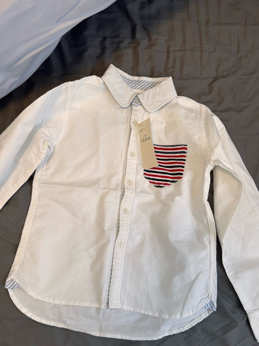 ikka☆ホワイト長袖シャツ☆カジュアルシャツ☆新品130cm拍卖