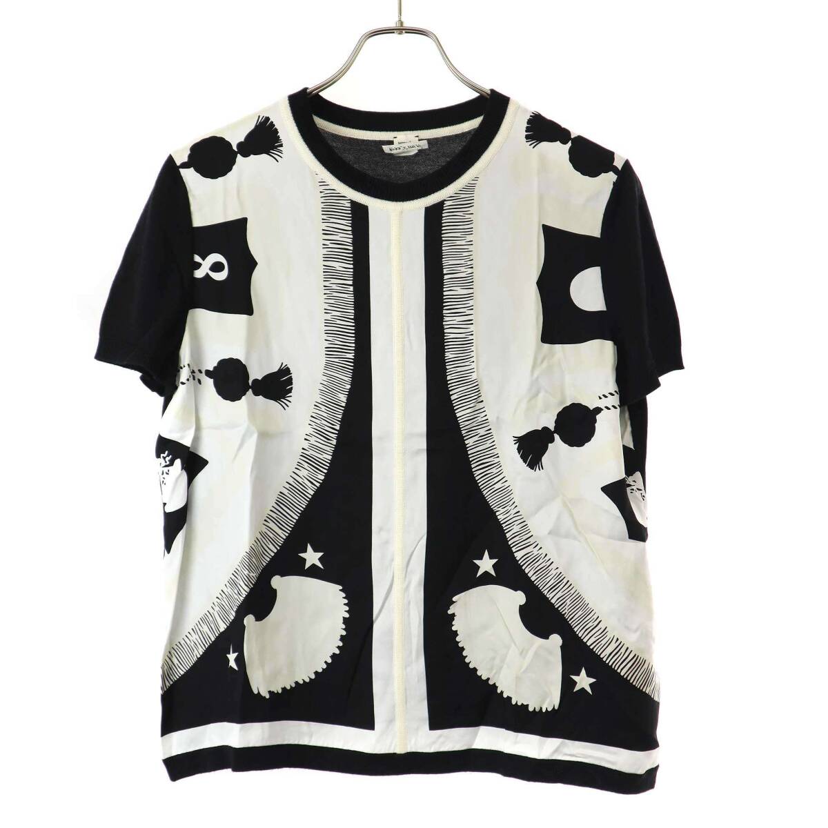 HERMES エルメス 21SS Poste et Cavalerie ツイルレーヌ シルクカシミヤニットセーター ブラック 44 IT95M2YP6KHO拍卖