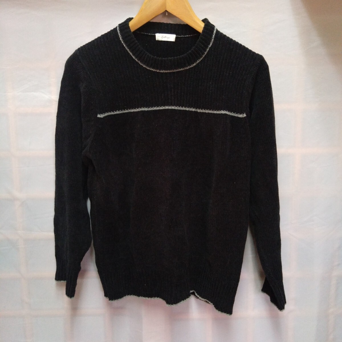 【USED品】 SUFFUSE ニット セーター 長袖 ブラック系 Lサイズ 丸首 ネック ヤフオクにも多数出品拍卖