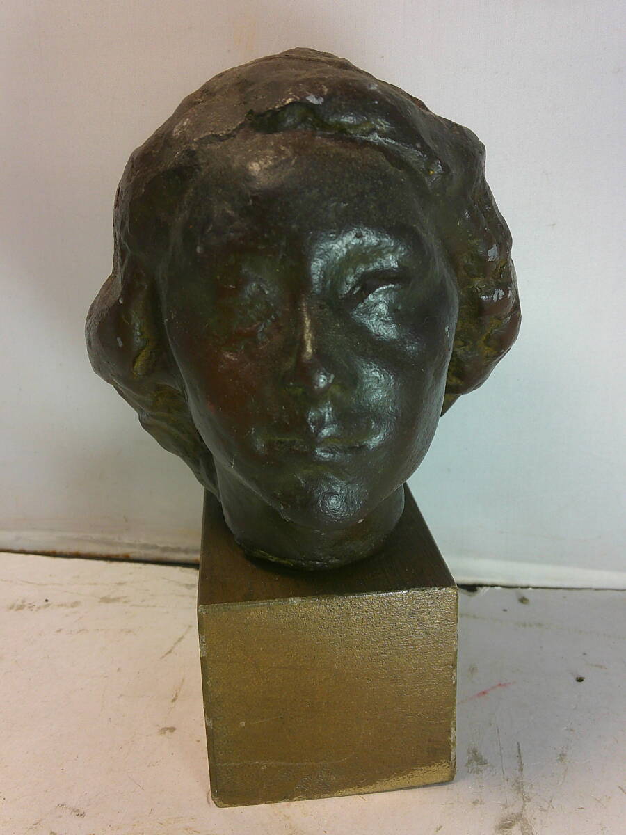 加藤顕清、元日展理事・「顔」・ブロンズ拍卖