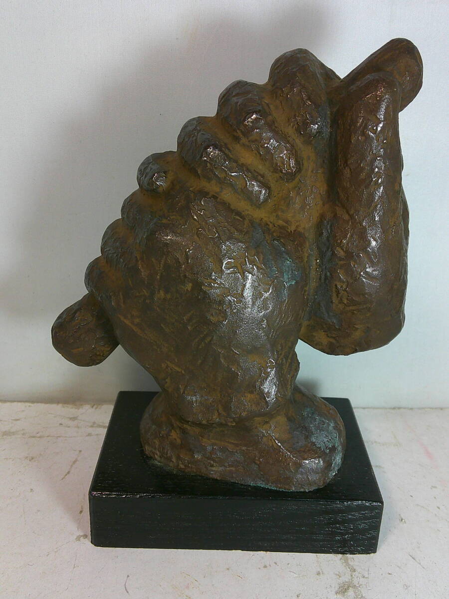 佛子泰夫、元日展会員・「手」、銘有・ブロンズ拍卖