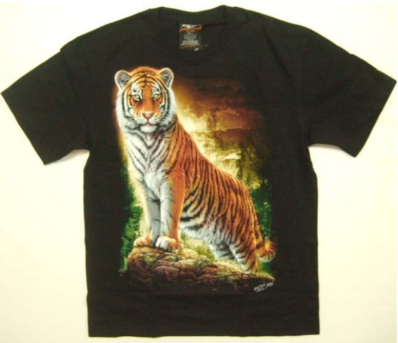 横浜最新 素敵な虎タイガー♪魅惑の夜光仕上げTシャツ サイズ L 黒 送料無料 ξtsξ ξ ξanξ ξ45拍卖