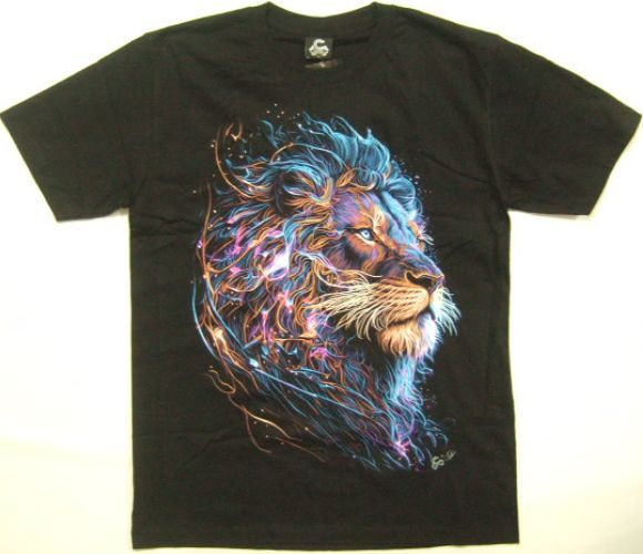 横浜最新 レインボーアート ライオン♪魅惑の夜光Tシャツ サイズ L 送料無料 ξtsξ ξ ξanξ ξ51拍卖
