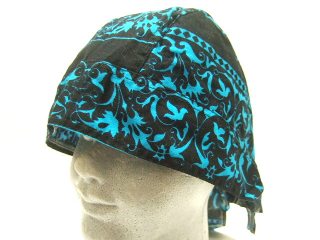 横浜最新 中世クロム風♪バンダナキャップ青 同梱4枚まで送料180円ξbcξ ξ1s拍卖