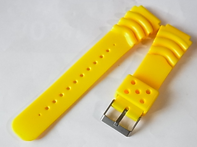 ダイバーデザイン ウレタンラバー イエロー 22mm 51DVRV60拍卖