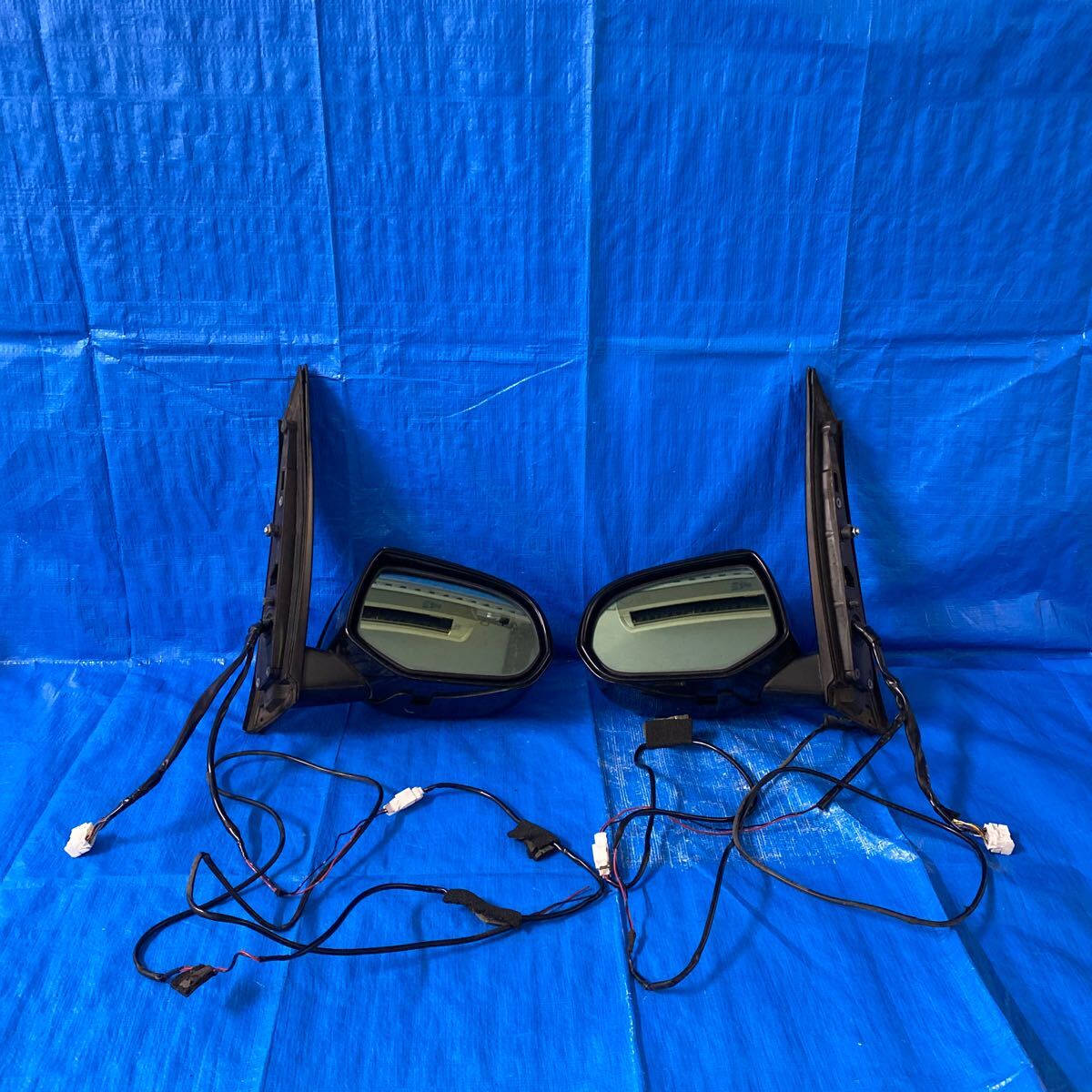 ◆ホンダ オデッセイ アブソルート《RB1 RB2 》純正 ドアミラー 左右セット コネクター9ピン2ピン カラー B92P ブラック系 作動確認OK◆拍卖