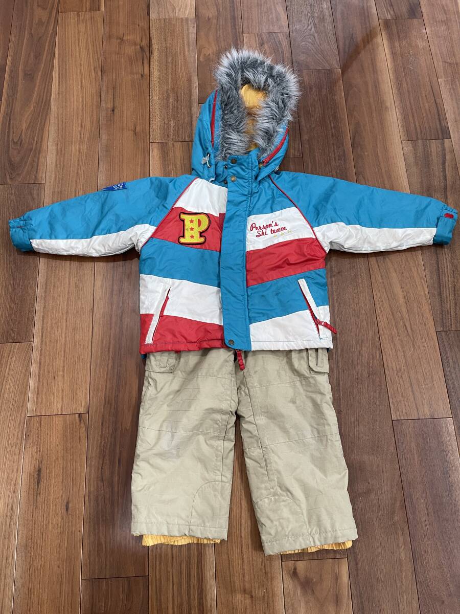 スキー ウェア 子供用キッズ 110 上下セット スノボ★サイズ調整可能★PERSON'S SKI TEAM拍卖