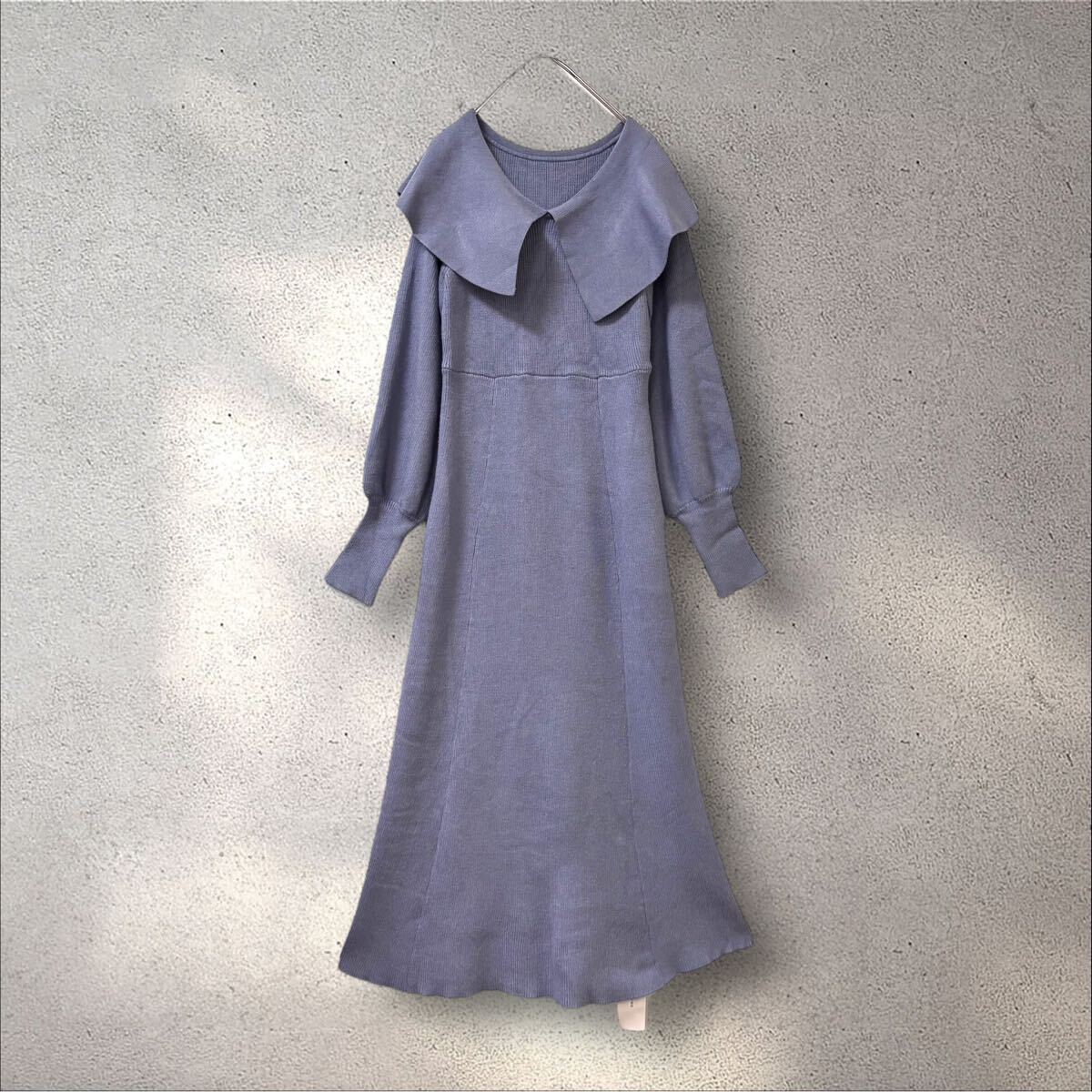 1601 ★新品・未使用★ archivesアルシーヴ ニットワンピース M ロング 長袖 パフスリーブ ニット 長袖ワンピース ロング丈拍卖