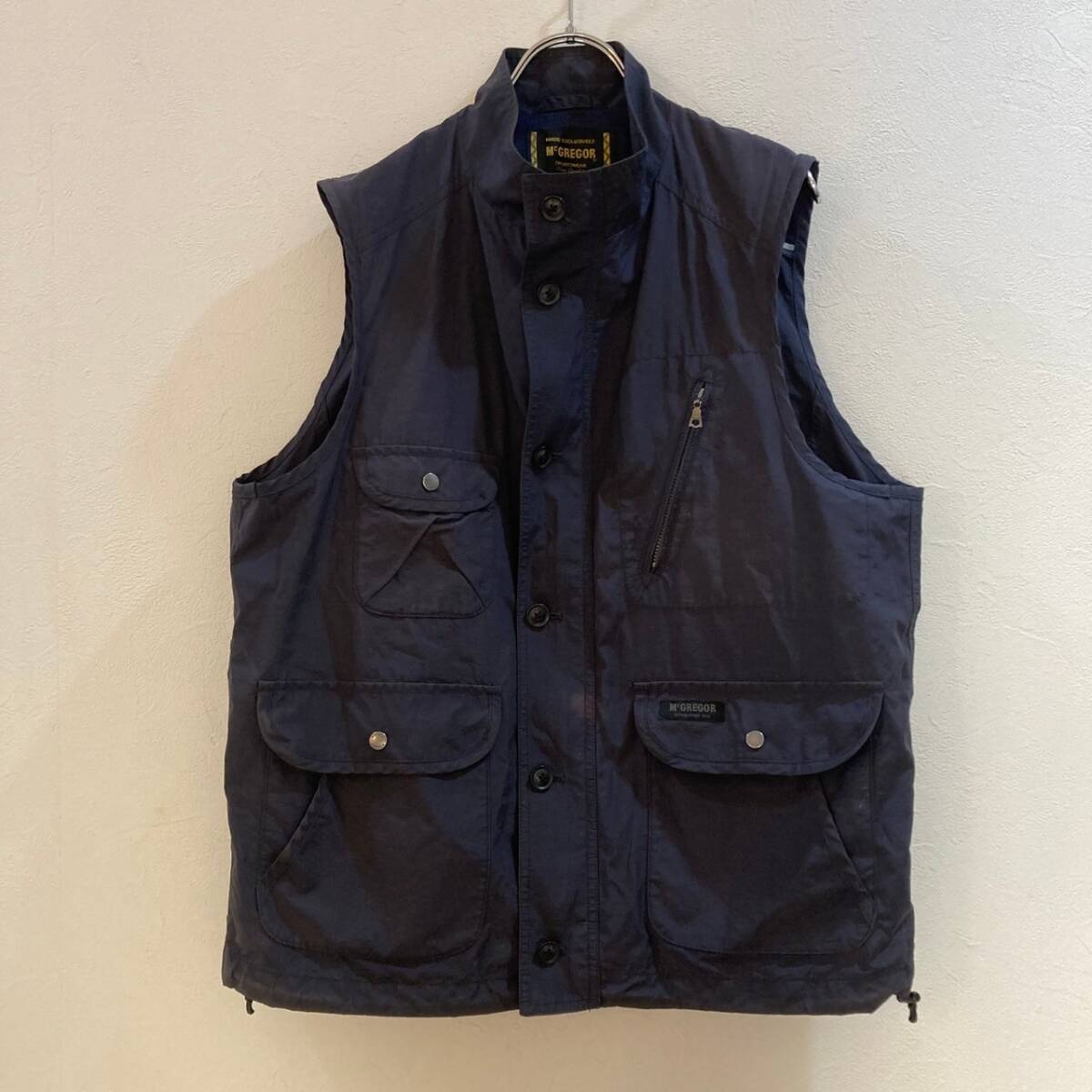 McGREGOR/マクレガー ジップアップベスト ネイビー 紺 メンズ L拍卖