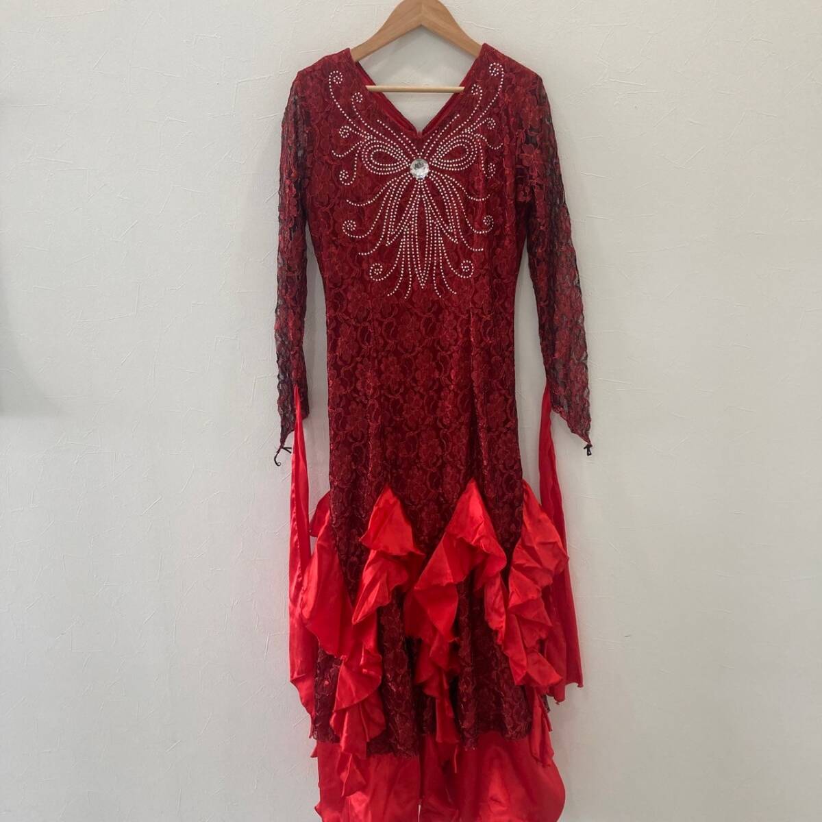 Prima boutique/ エレガント ロングドレス ダンス 衣装 レッド レディース F拍卖