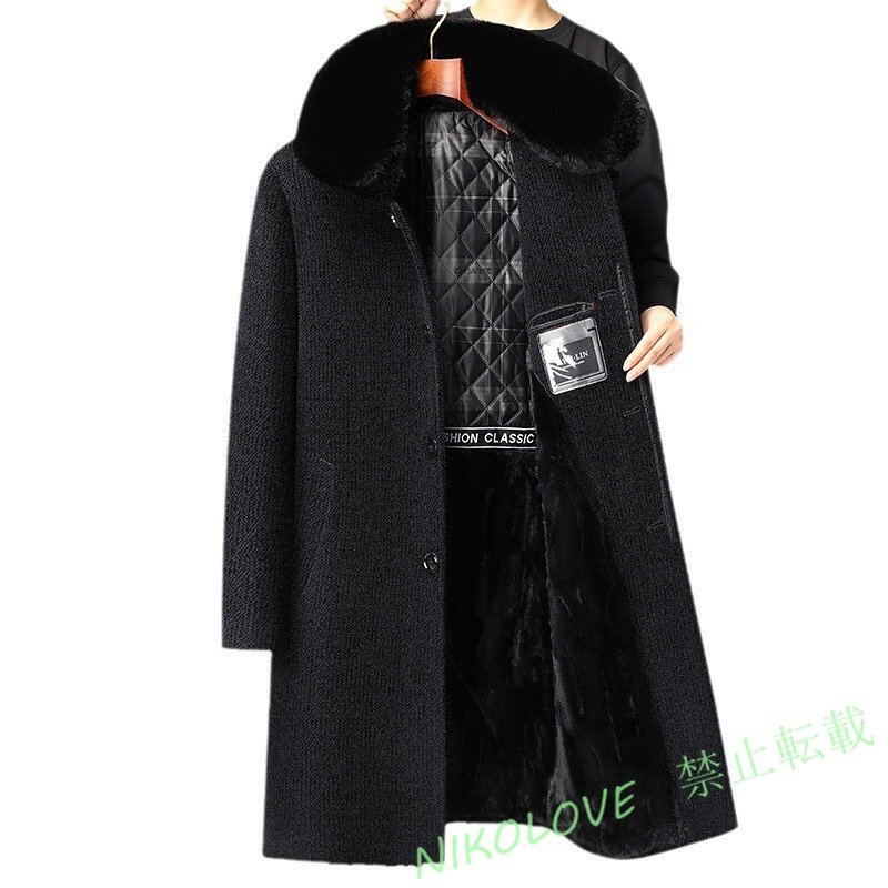 ☆新品冬 ロングコート メンズ 厚手 2WAY 取り出し可 ビジネスコート チェスターコート 裏フリース 保温防寒 アウター 珈琲色 L LK413拍卖
