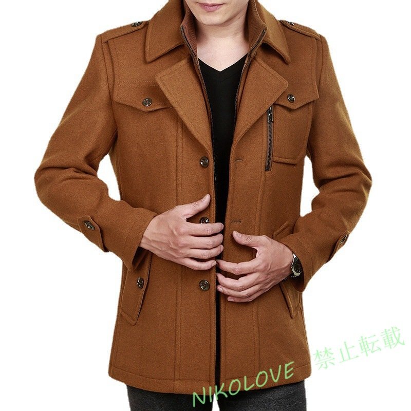 ☆新品春秋冬 ウールコート メンズ テーラードジャケット 二重襟 取り外し可 ビジネスコート ブレザー ラシャコート ブンラウ XL~5XL LK111拍卖