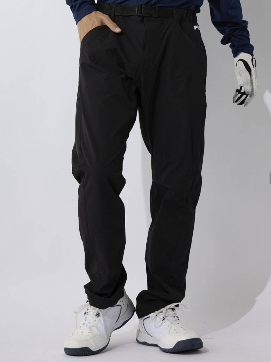 【新品】フィラ ゴルフ ナイロン パンツ Lサイズ 黒 ブラック 782-360 はっ水加工 ストレッチ 税込14,300円 長ズボン ロングパンツ拍卖