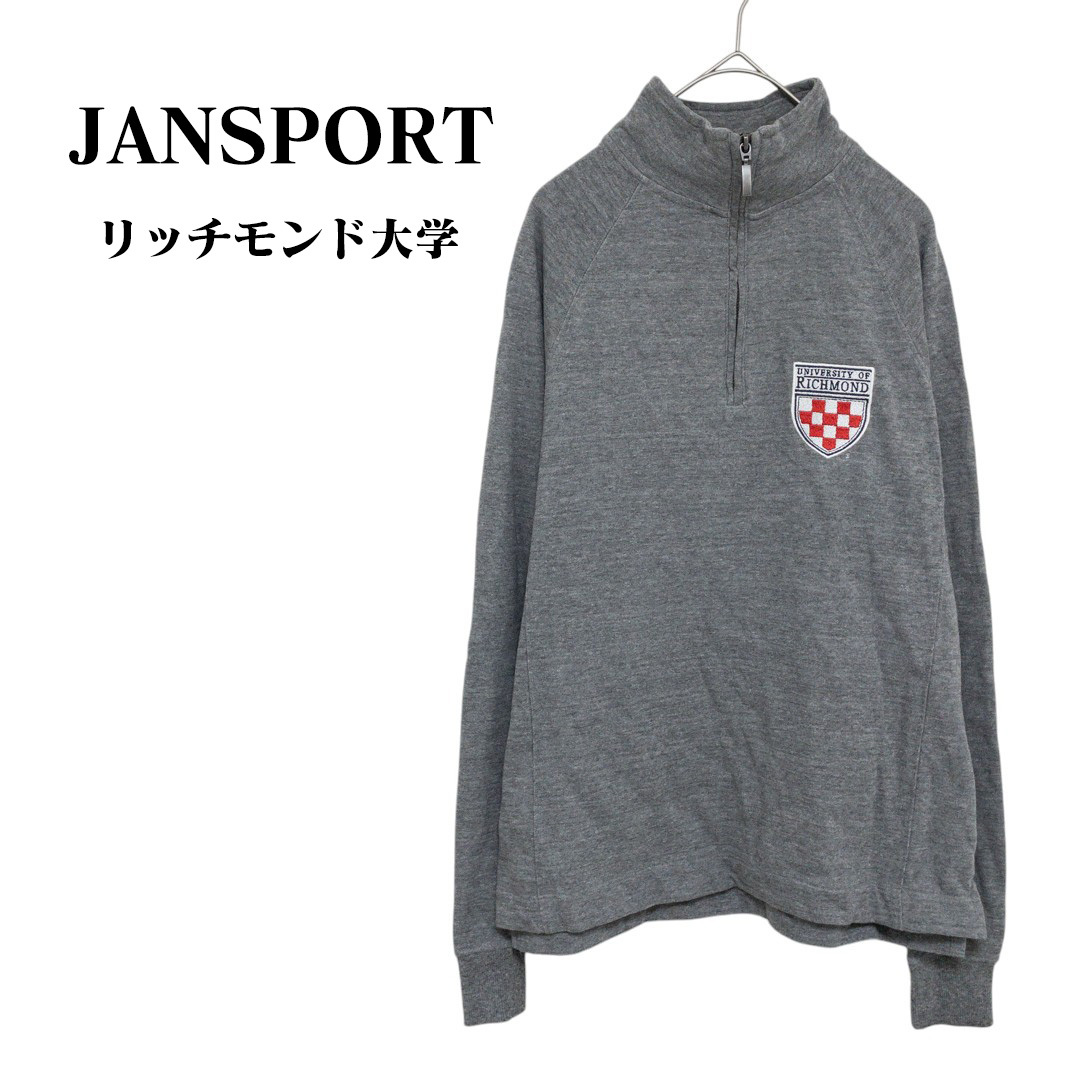 ◇JANSPORT◇カレッジロゴ刺繍 リッチモンド大学 ハーフジッププルオーバー拍卖