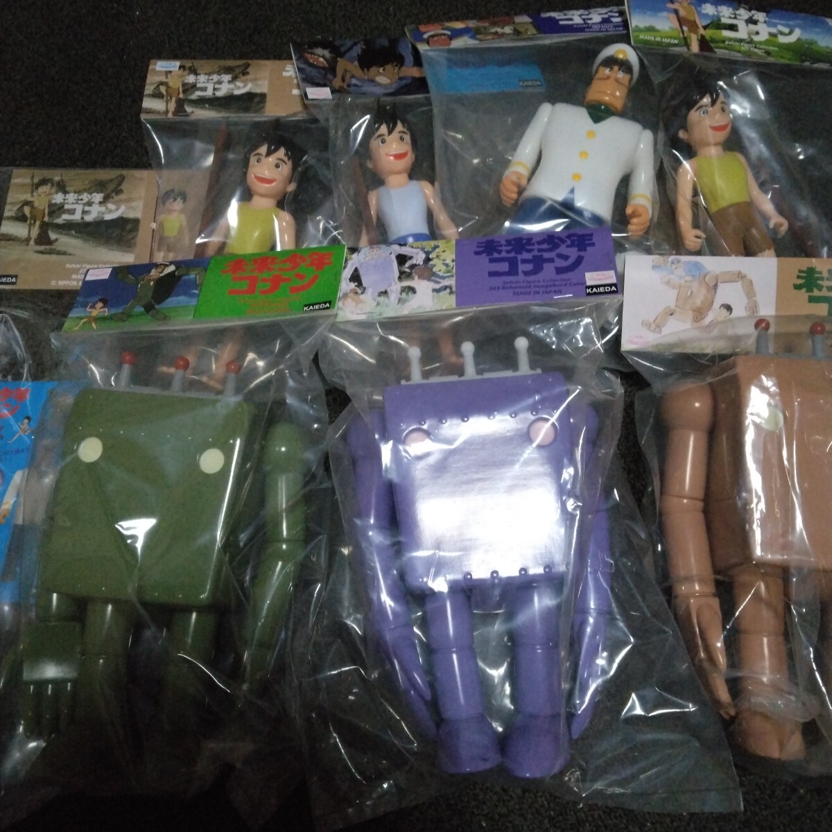 未来少年コナン ソフビ ソフトビニール KAIEDA ジブリ美術館 ダイス ロボノイド コナン 全7種セット カード2枚付き拍卖