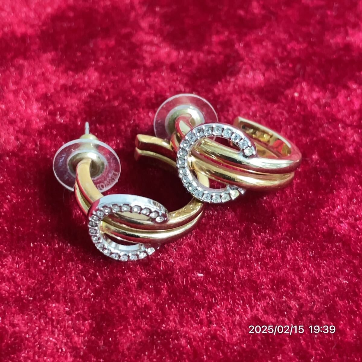 SWAROVSKI スワロフスキー イエロー×ピンクゴールド×シルバーカラー クリスタル ジルコニア ピアス イヤリング アクセサリー 装飾品 拍卖