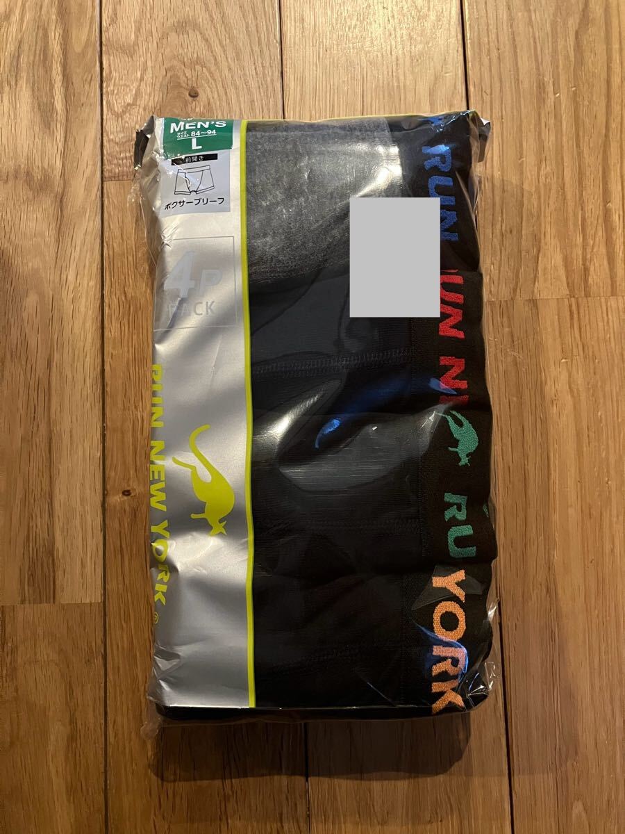 新品 メンズ RUN NEW YORK ボクサーパンツ Lサイズ 4枚組 ※開封して梱包します。拍卖