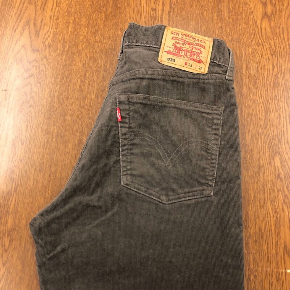 【GA121】Levi's 533 W33 L32 コーデュロイパンツ チャコール メンズブランド古着 リーバイス533 送料無料拍卖
