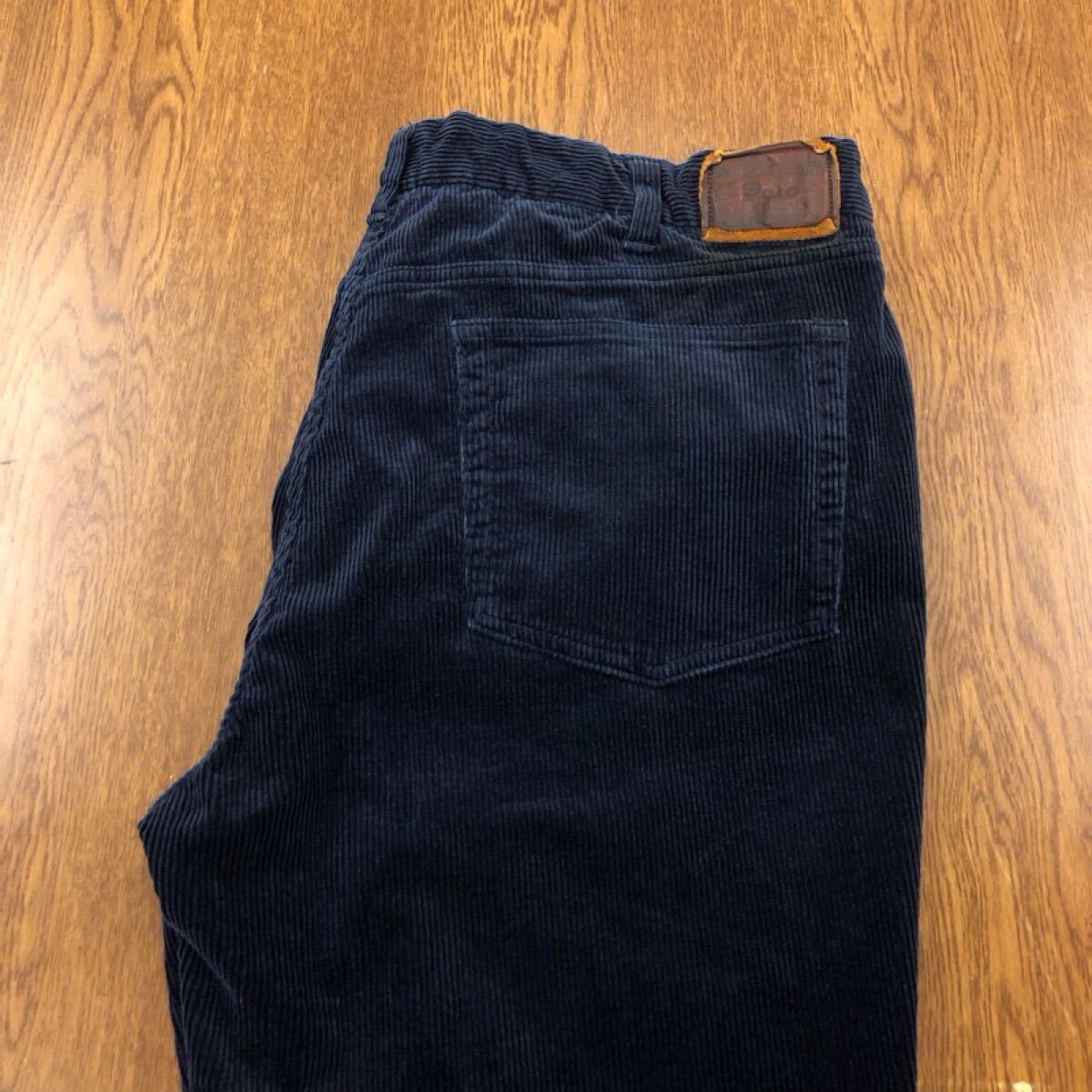 【GB169】POLO by Ralph Lauren W40 L32 大きいサイズ ビッグサイズ コーデュロイパンツ ネイビー ストレッチ生地 ブランド古着 送料無料拍卖