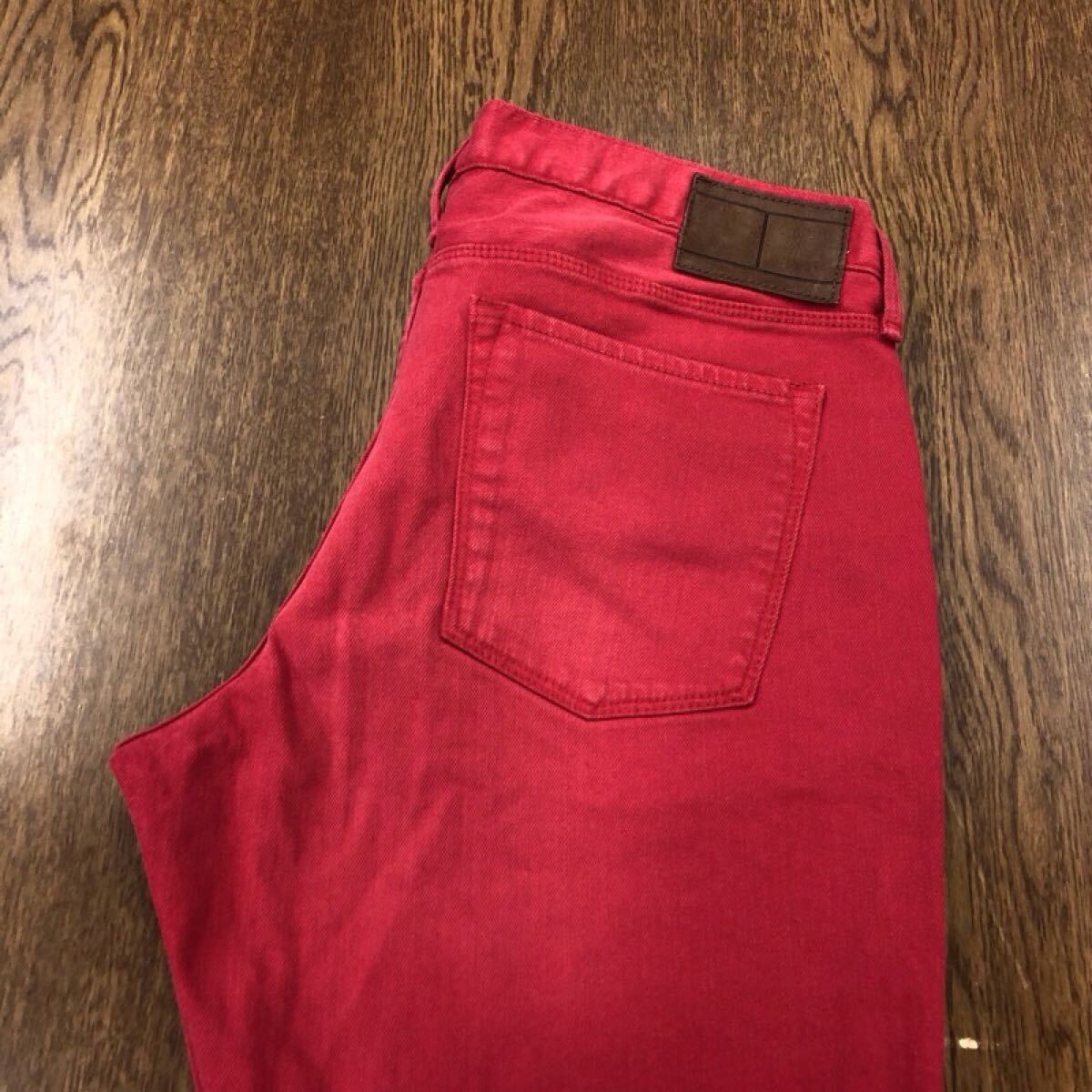 【GB240】TOMMY HILFIGER W36 L34 カラーパンツ レッド ストレッチ生地 赤色 メンズブランド古着 トミーヒルフィガー 送料無料拍卖