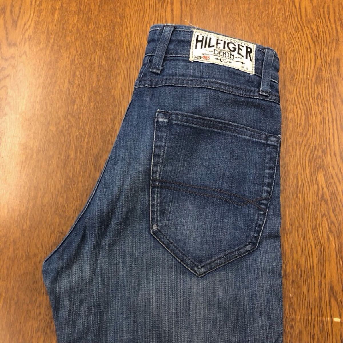 【GB280】HILFIGER DENIM W29 L32 色落ち加工 ジーンズ デニムパンツ ストレッチ 裾再現仕上げ ブランド古着 ヒルフィガーデニム 送料無料拍卖