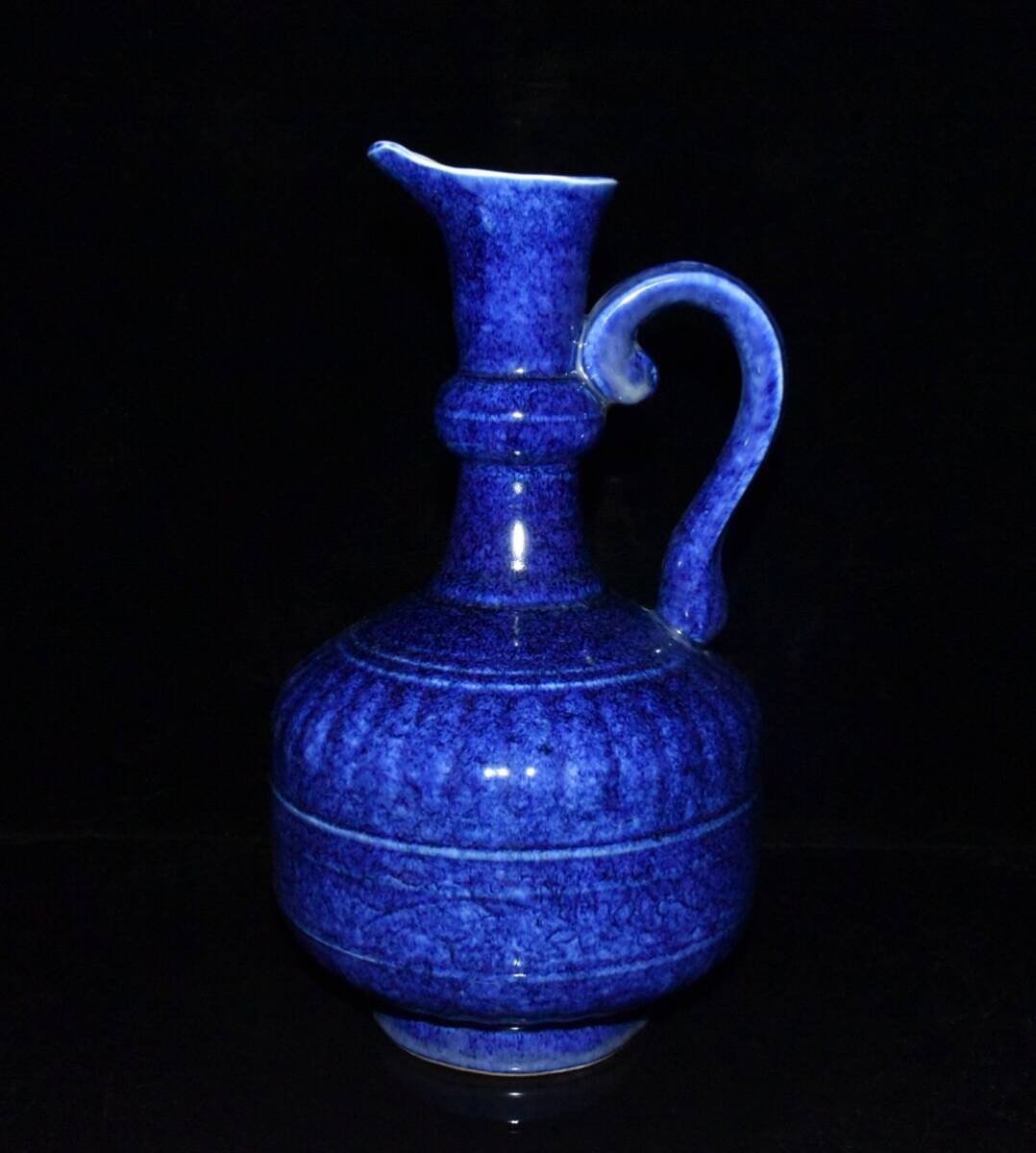 【超珍館蔵】明 宣德年製款 古陶瓷品 雪花藍釉 花澆壺 置物 古賞物 古美術品 稀少珍蔵品拍卖