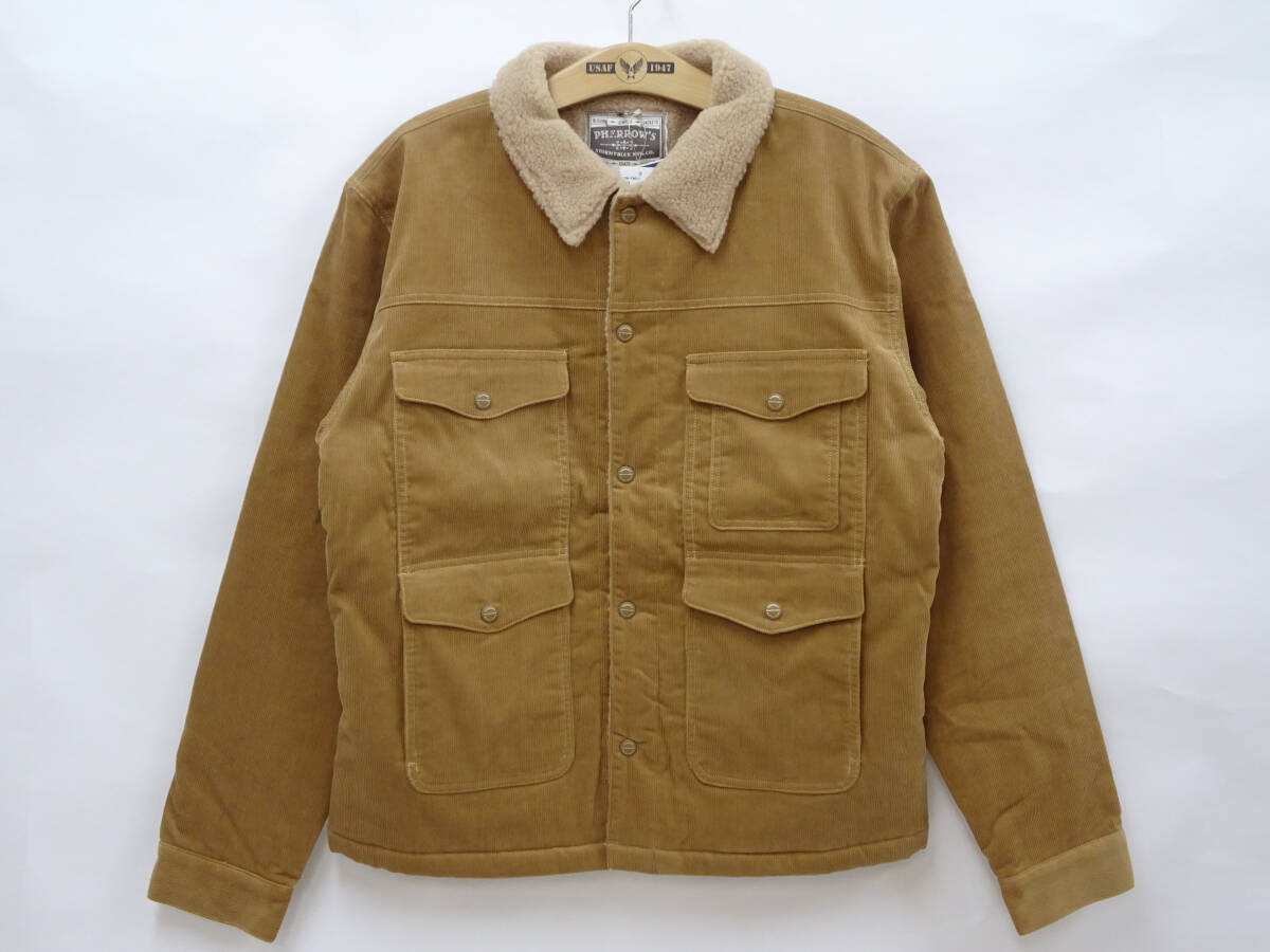 フェローズ コーデュロイ ランチジャケット 16W-PMRJ1 Pherrows ランチコート 裏ボア ベージュ(XXL)多少汚れ 特別価格・即決 送料無料 新品拍卖