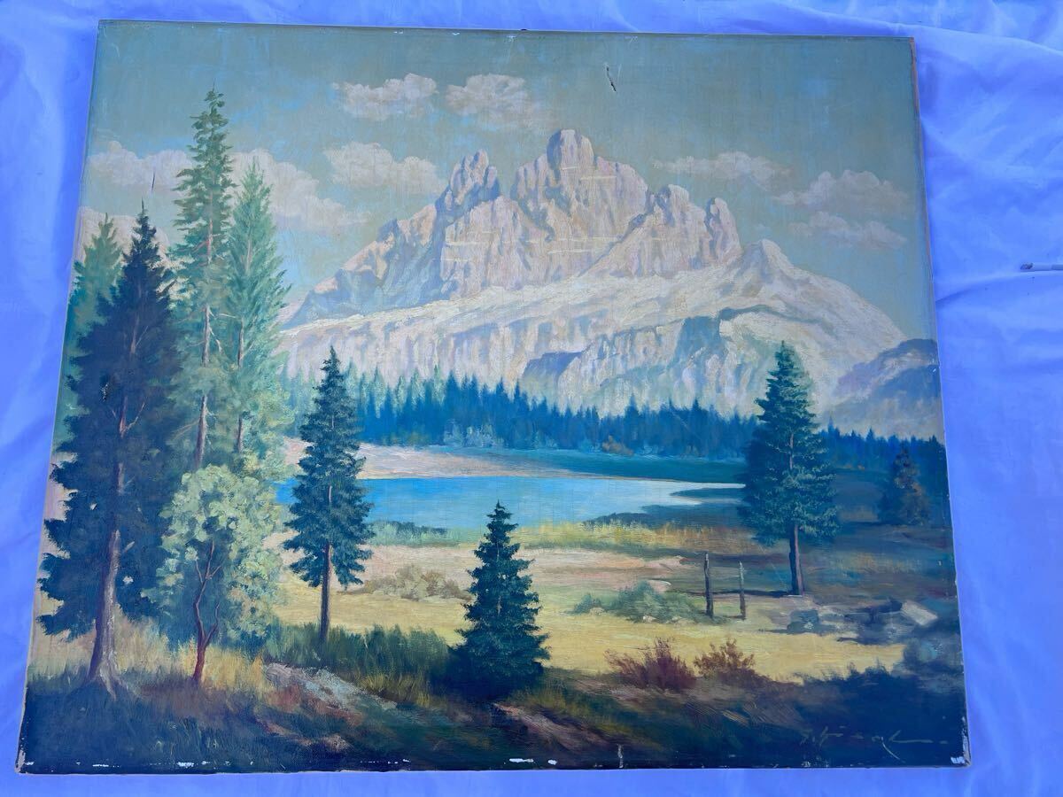◆真作 油絵 キャンバス画 風景画◆A-2395拍卖