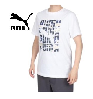 【新品特価!】PUMA プーマ/グラフィック ワーディング 半袖Tシャツ 684233 02 WHT/2/サイズL拍卖