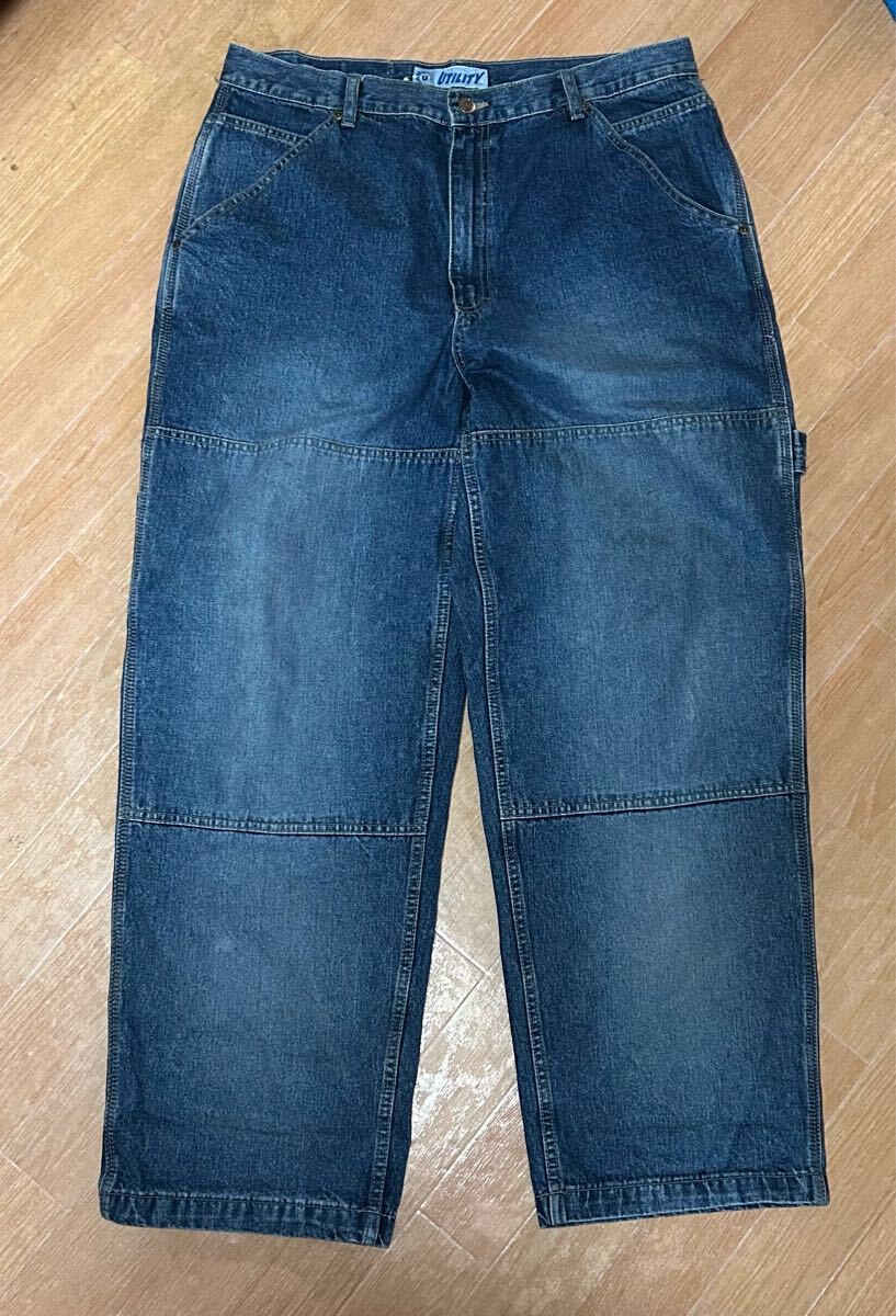 良品 UTILTY ユーティリティー デニム ペインターパンツ ダブルニー 36拍卖