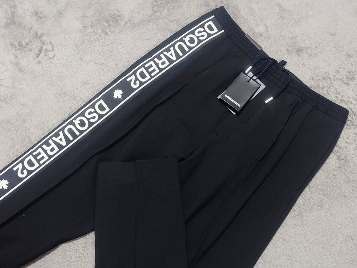 ★新品 国内正規品 ディースクエアード ストレッチ サイドロゴラインパンツ 黒 サイズ46 定価113000円★拍卖