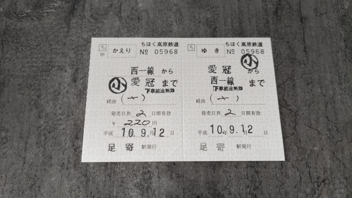 ちほく高原鉄道 足寄駅発行 愛冠→西一線(往復)拍卖