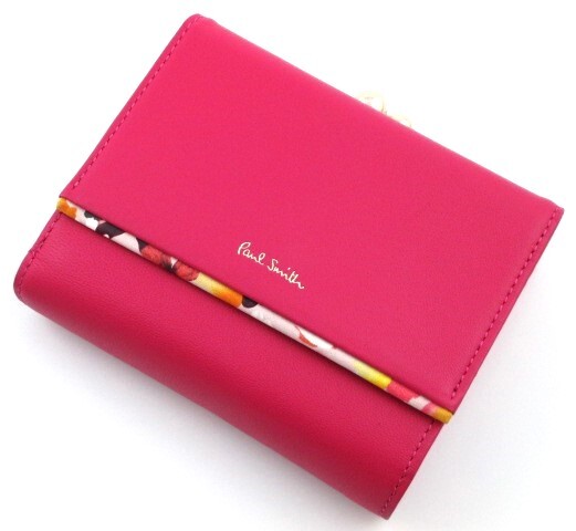 ☆箱無し特価☆未使用品箱なし☆ポールスミス 人気がま口 折り財布 ピンク☆拍卖