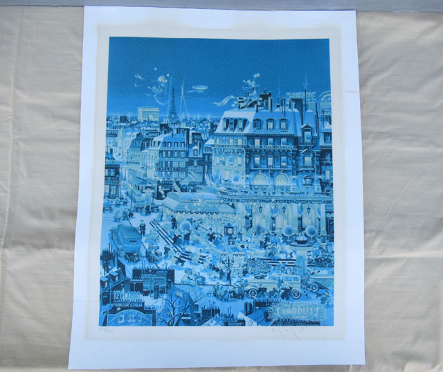 即決■真作 ヒロ ヤマガタ シルクスクリーン 直筆サイン シティライト シートのみ■こ-85拍卖