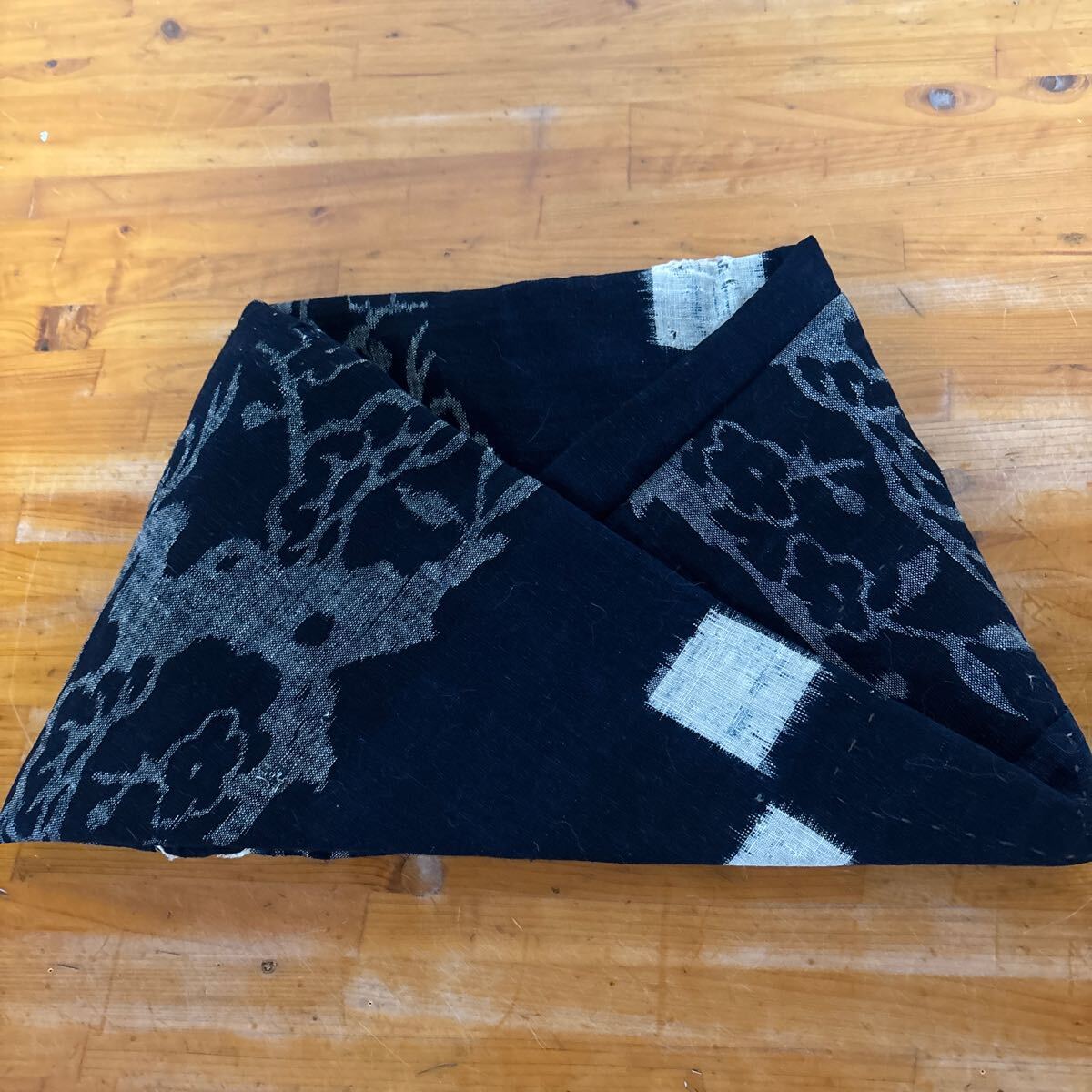 ねじりタイプネックウォーマー・スヌード/古布絣色々着物リメイク/一点物 ①拍卖