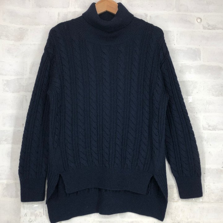 Plage プラージュ ウール100% タートル ケーブルニット オフタートル セーター SIZE: FREE レディース ネイビー LH632025020413拍卖