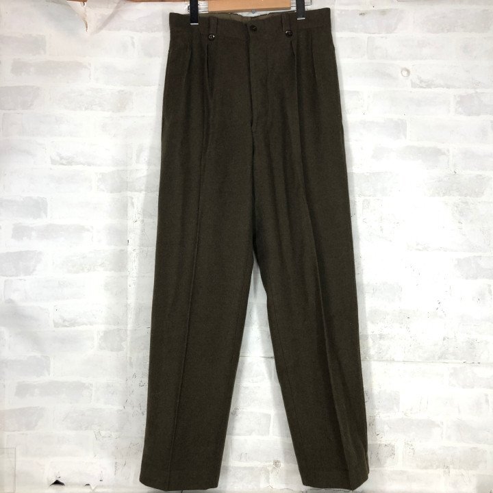 50s 60s フランス軍 M52 ウール トラウザーズパンツ ヴィンテージ SIZE: 33 (L程度) カーキ ヴィンテージ グリーン MH632025020726拍卖