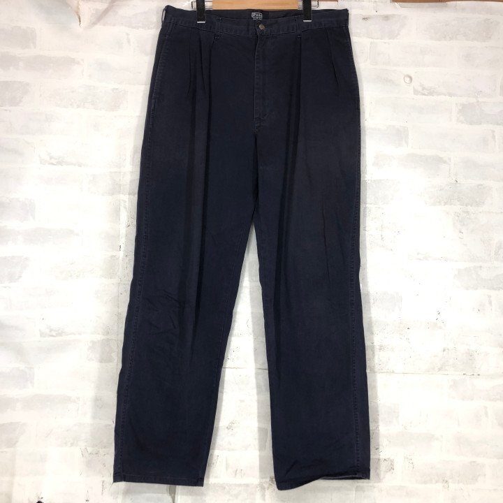 90's Polo Ralph Lauren ポロ ラルフローレン 2タック チノパンツ トラウザーパンツ SIZE:W34程度 ネイビー made in USA MH632025022412拍卖