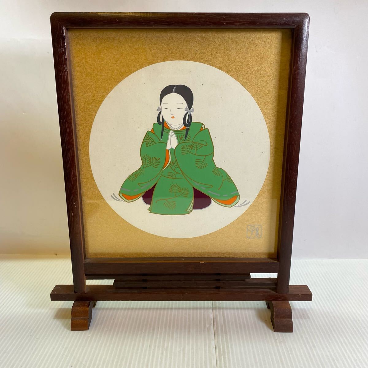 色紙 額装 合唱童子 色紙絵 置物 インテリア 飾拍卖