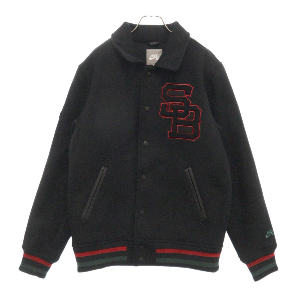 NIKE SB ナイキエスビー Wool Varsity Bomber Jacket ウール バーシティボンバージャケット スタジャン ブルゾン ブラック 275256-010拍卖