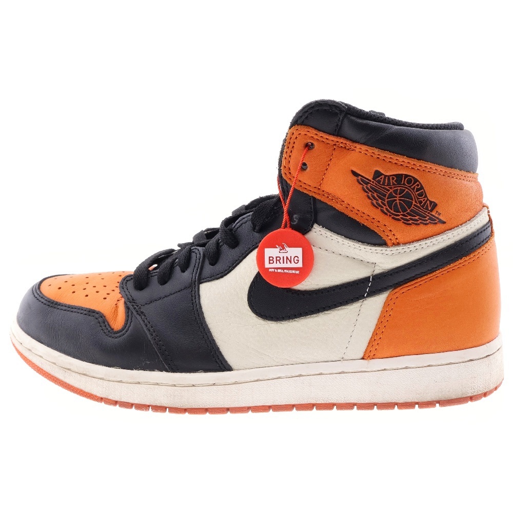 ナイキ AIR JORDAN 1 エアジョーダン 1 レトロ シャッタードバックボード ハイカットスニーカー US10/28cm 555088-005 オレンジ拍卖