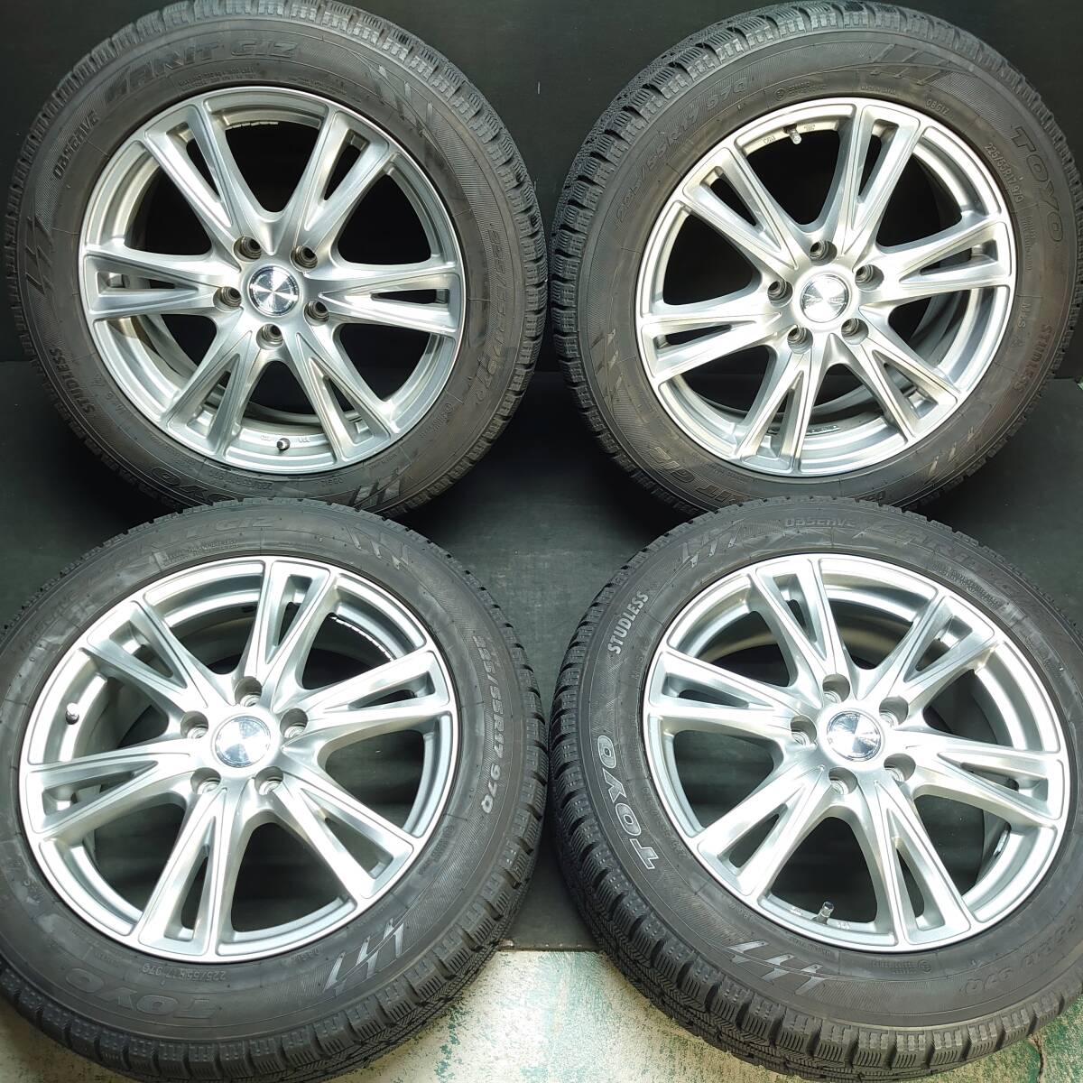 ★☆ 社外アルミ トーヨー 225/55R17 エスティマ アテンザ オデッセイ エリシオン PCD114.3/+48 #24028 ☆★拍卖