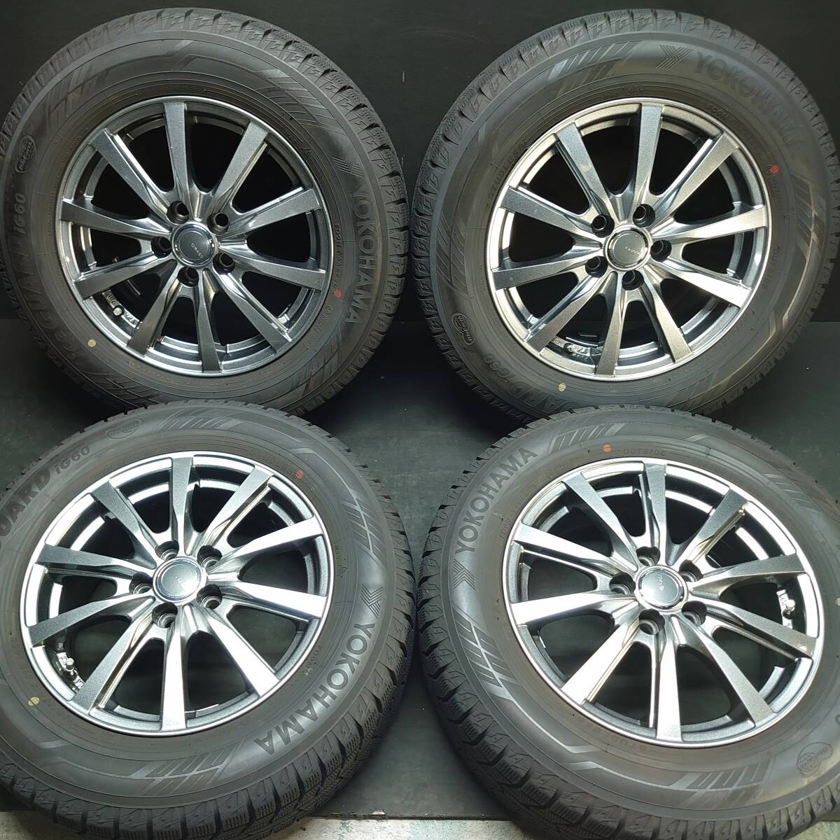 ★☆ 社外アルミ トヨタ専用 ヨコハマ 195/65R15 プリウス ウィッシュ アリオン CT200h PCD100/+43 #24060 ☆★拍卖